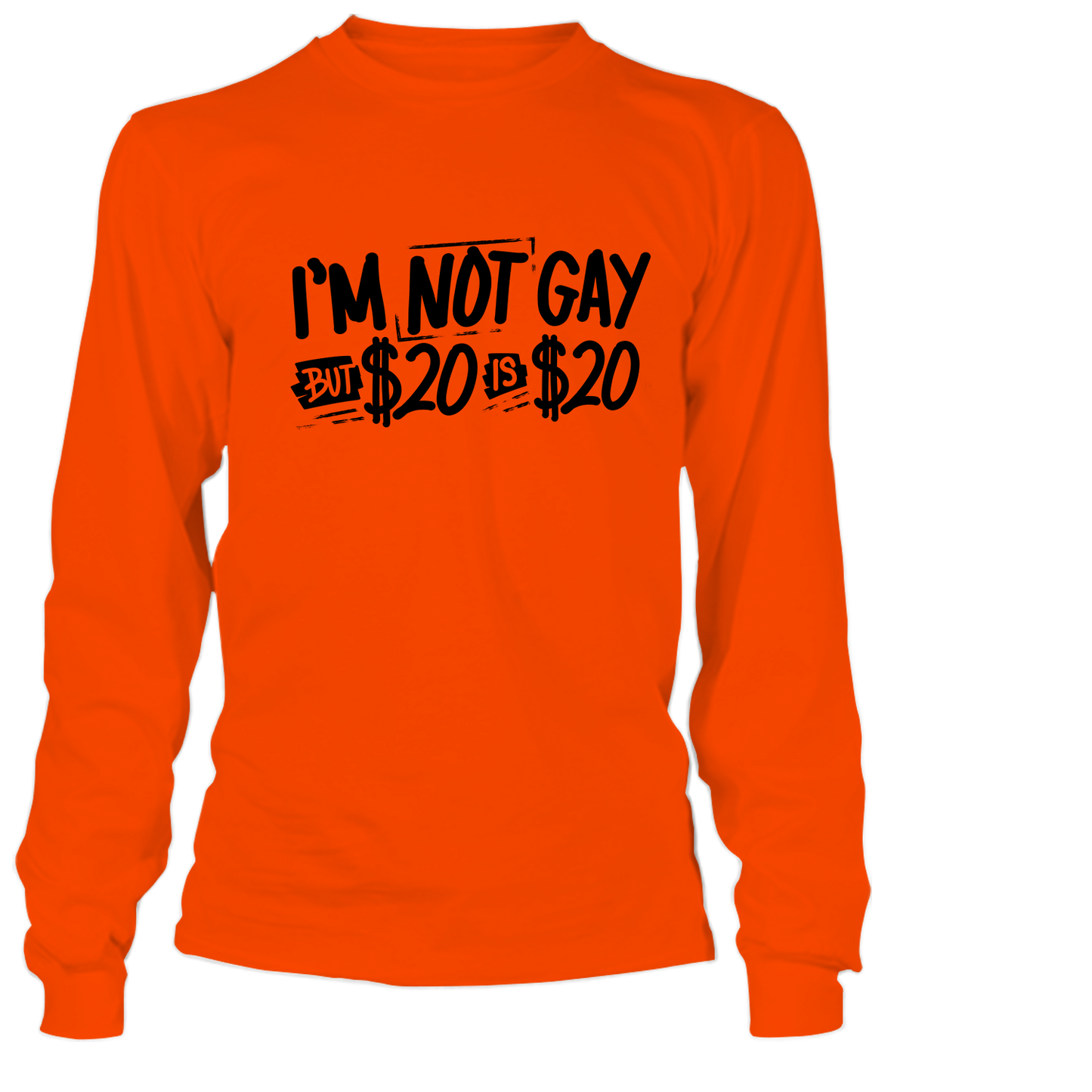 I'm Not Gay- Long Sleeve Safety Orange Hi-Vis T-Shirt