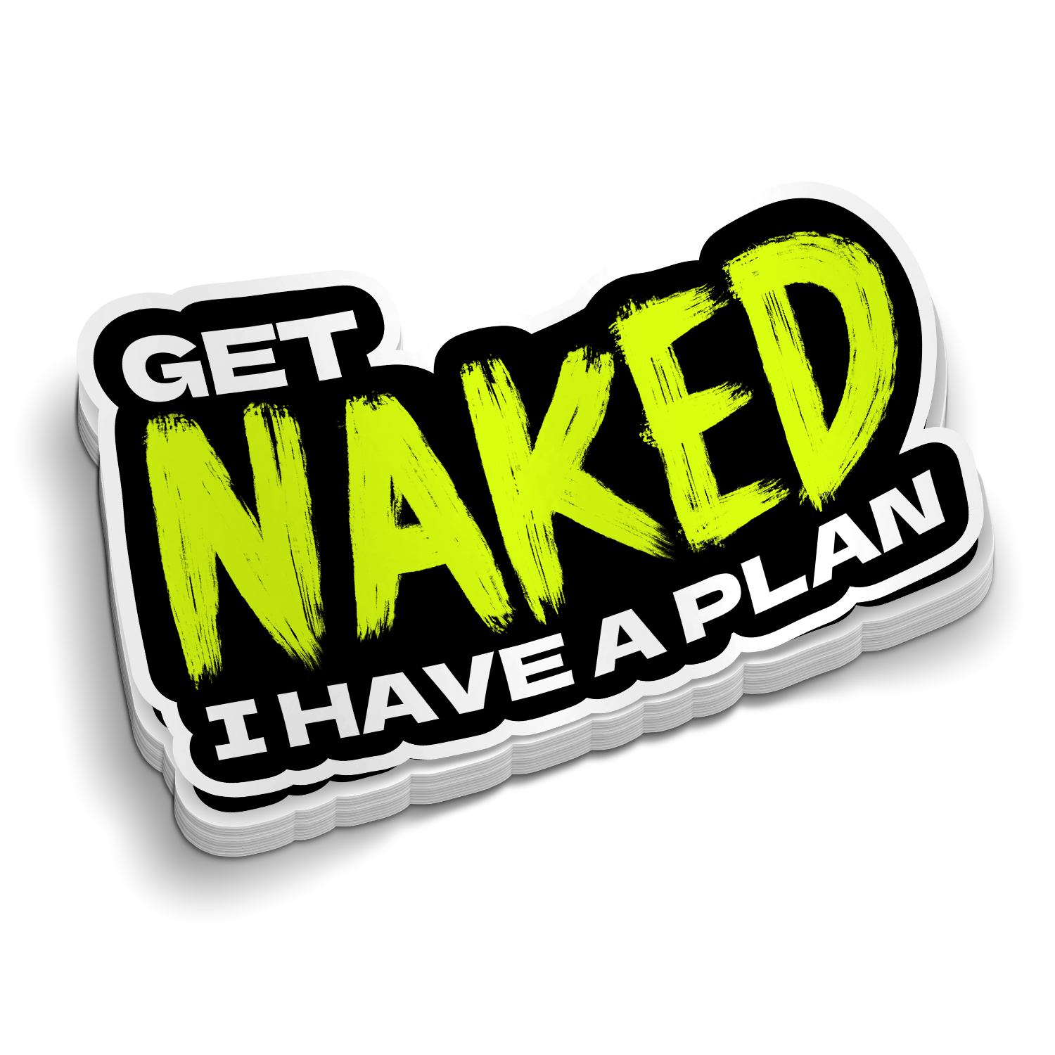 Get Naked Hard Hat Sticker