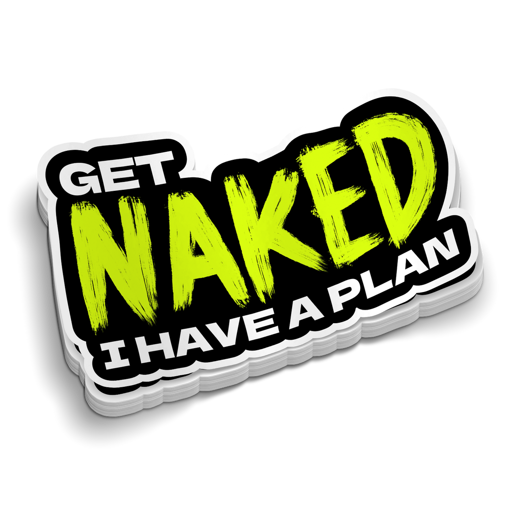 Get Naked Hard Hat Sticker