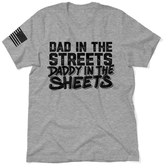 Daddy in the Sheets Valentine's Day Shirt - Heather Gray T-Shirt