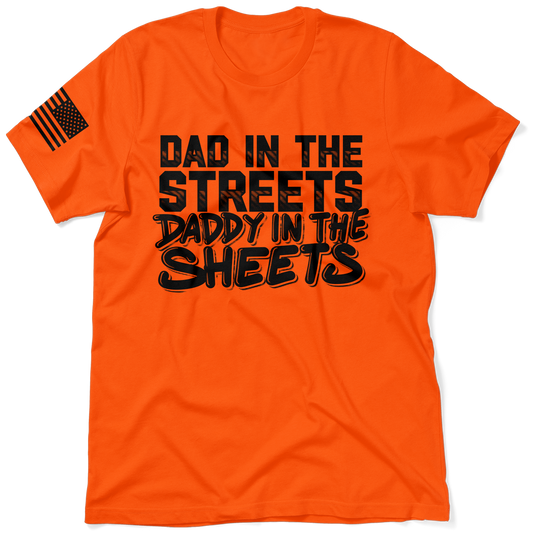 Daddy in the Sheets Valentine's Day Shirt - Safety Orange T-Shirt