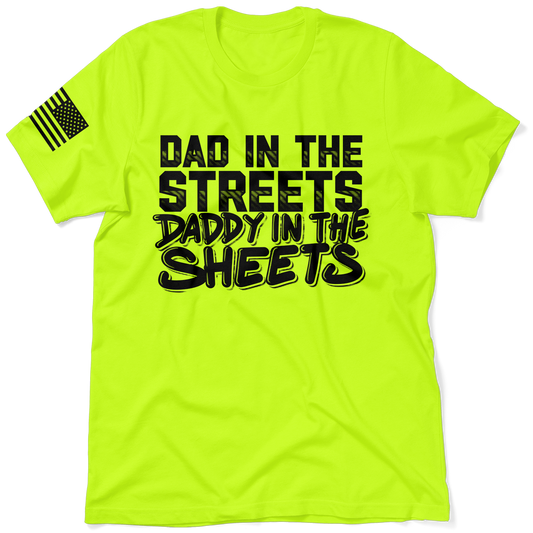 Daddy in the Sheets Valentine's Day Shirt - Safety Yellow T-Shirt