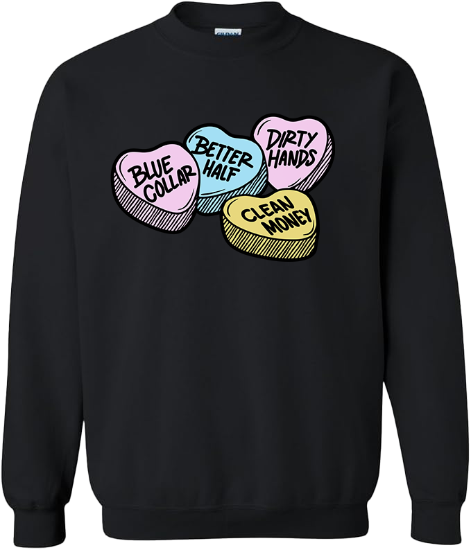 Blue Collar Better Half Valentine's Day - Ladies Crew Sweatshirt