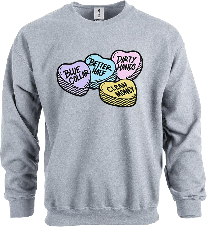 Blue Collar Better Half Valentine's Day - Ladies Crew Sweatshirt