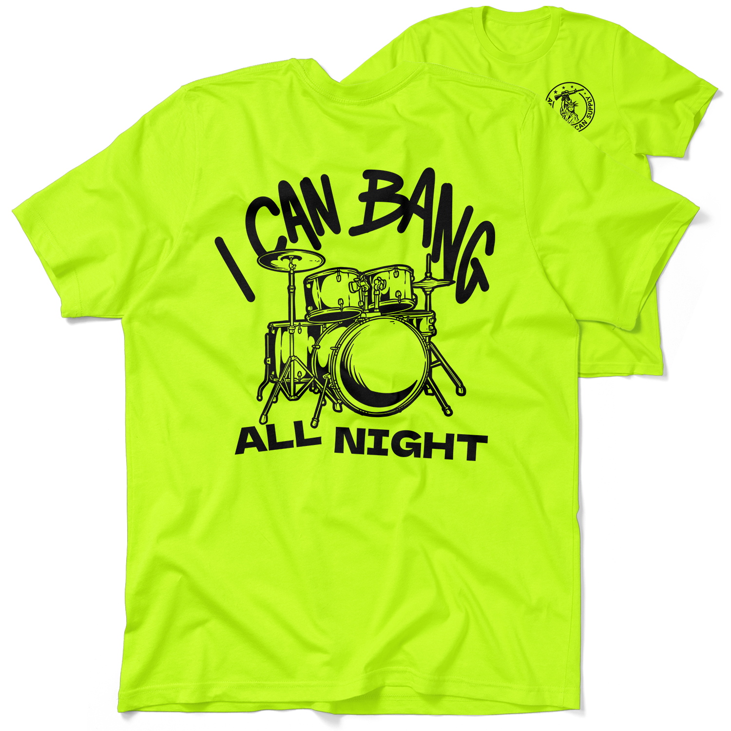 Bang All Night - Safety Yellow T-Shirt