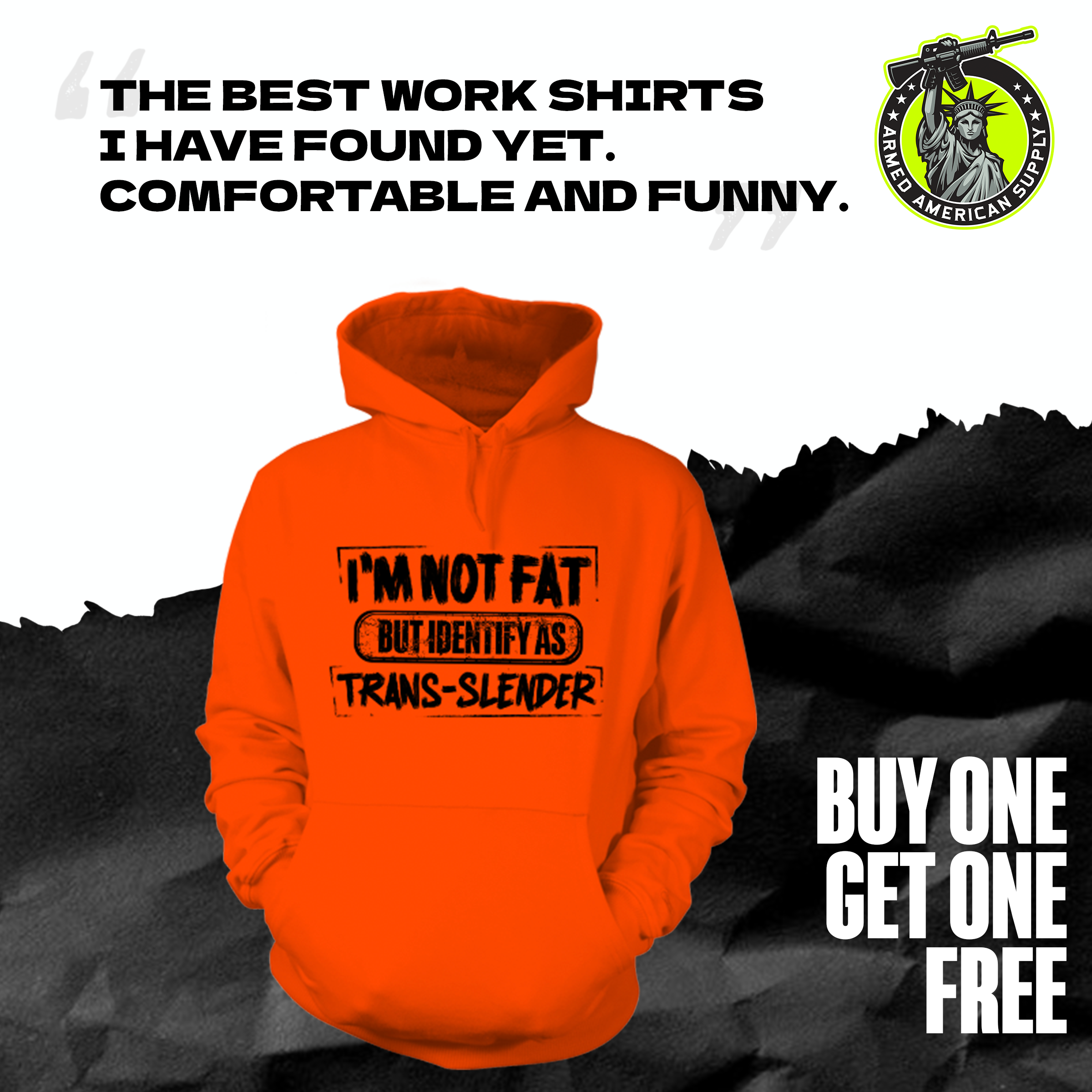 TransSlender - Safety Orange Hi-Vis Hoodie Workwear