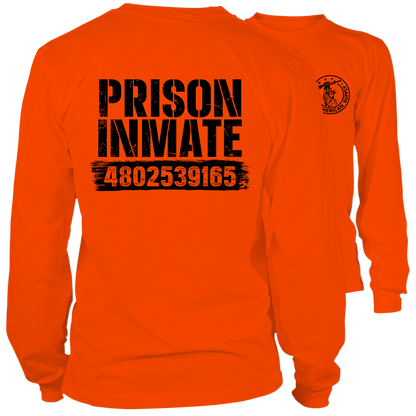 Prison Inmate- Long Sleeve Safety Orange Hi-Vis T-Shirt