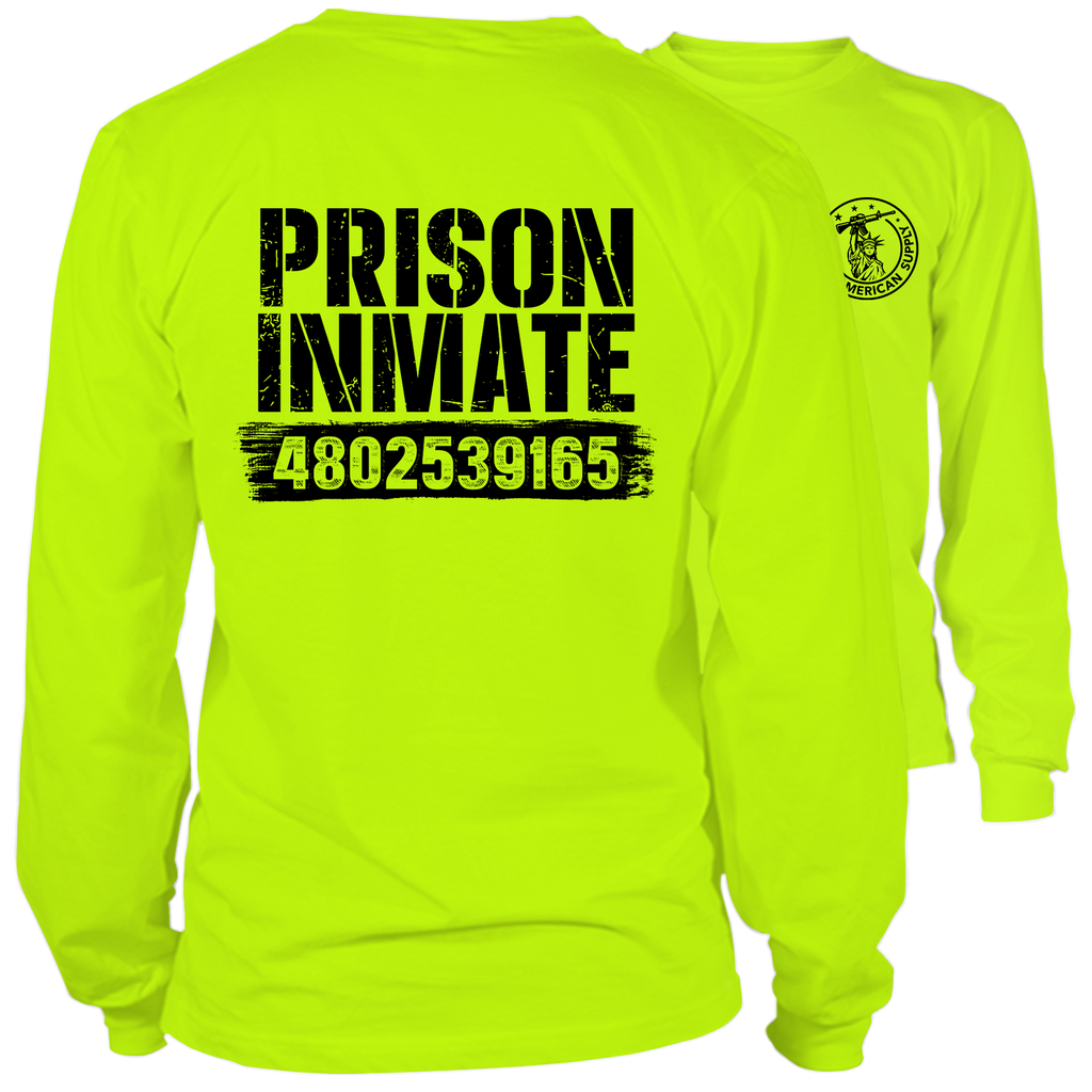 Prison Inmate- Long Sleeve Safety Yellow Hi-Vis T-Shirt