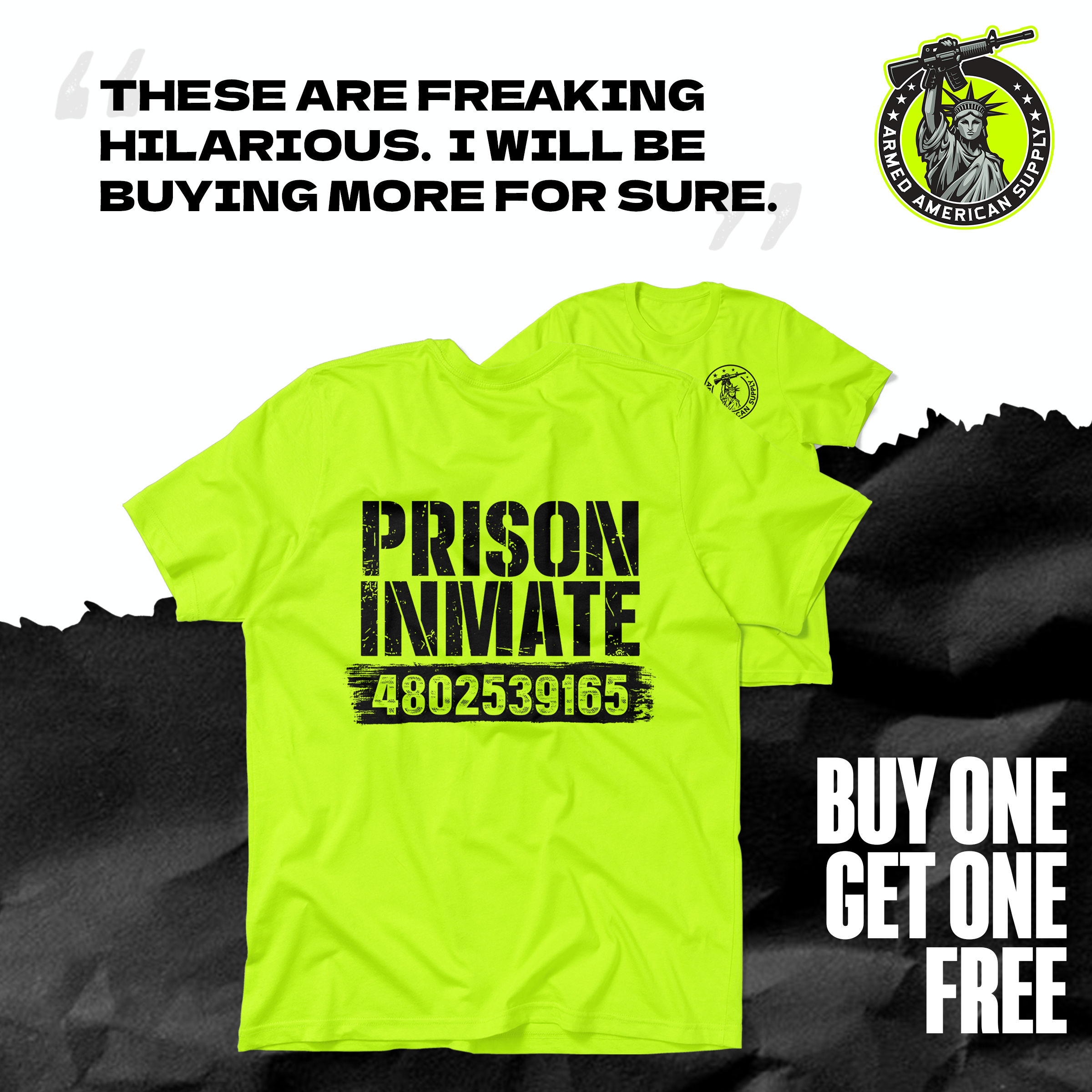 Prison Inmate - Safety Yellow Hi-Vis T-Shirt