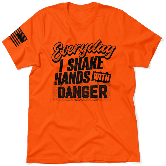 Shake Hands With Danger - Safety Orange T-Shirt