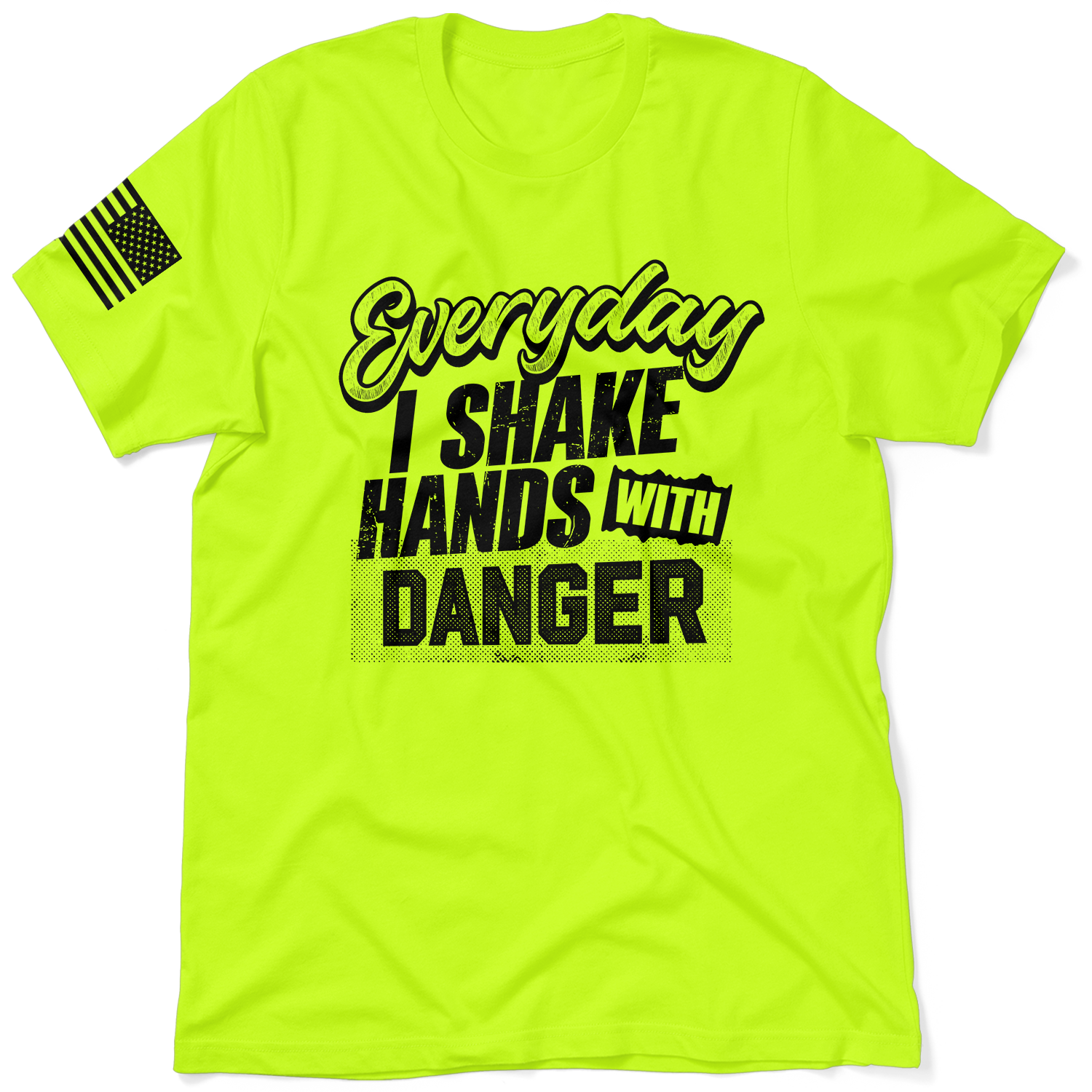 Shake Hands With Danger - Safety Yellow Hi-Vis T-Shirt