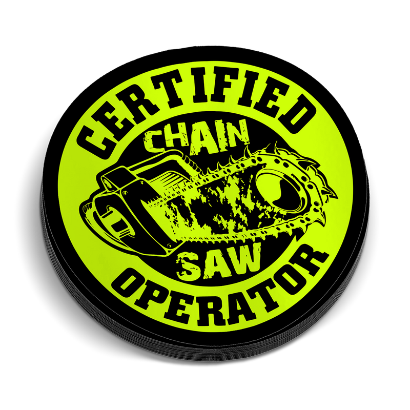 Chain Saw Operator Hard Hat Decal