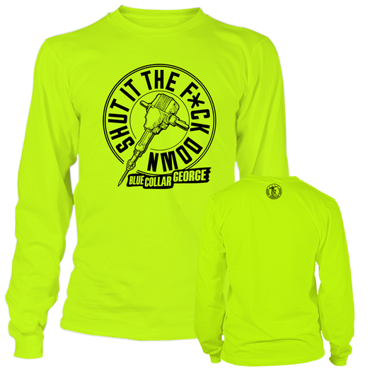 Blue Collar George Shut It - Long Sleeve Safety Hi-Vis T-Shirt