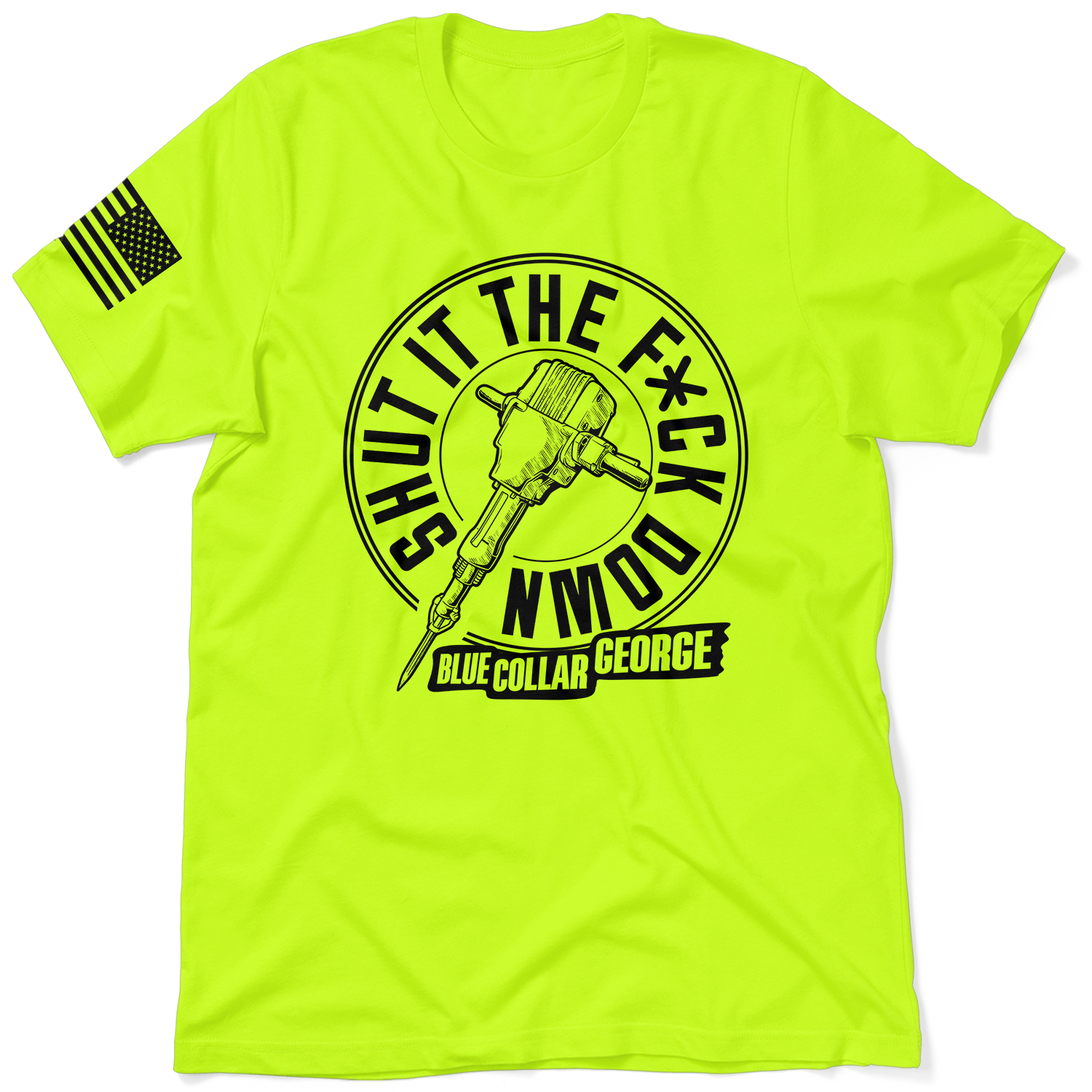 Blue Collar George Shut It - Safety Yellow T-Shirt