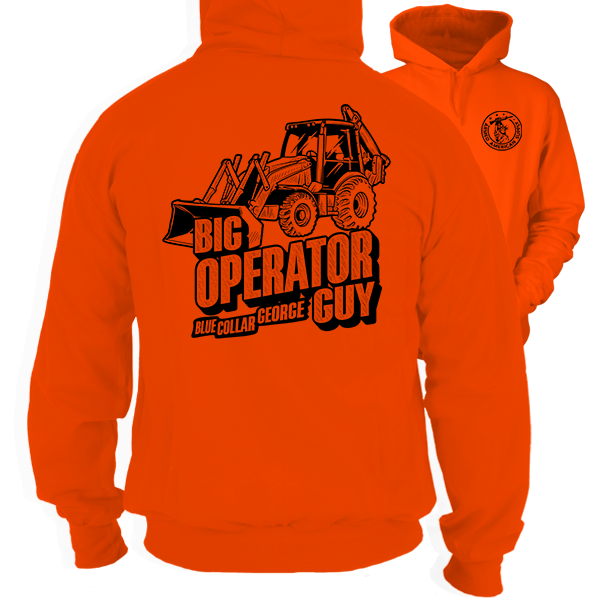 Blue Collar George - Big Operator - Safety Orange Hi-Vis Hoodie Workwear