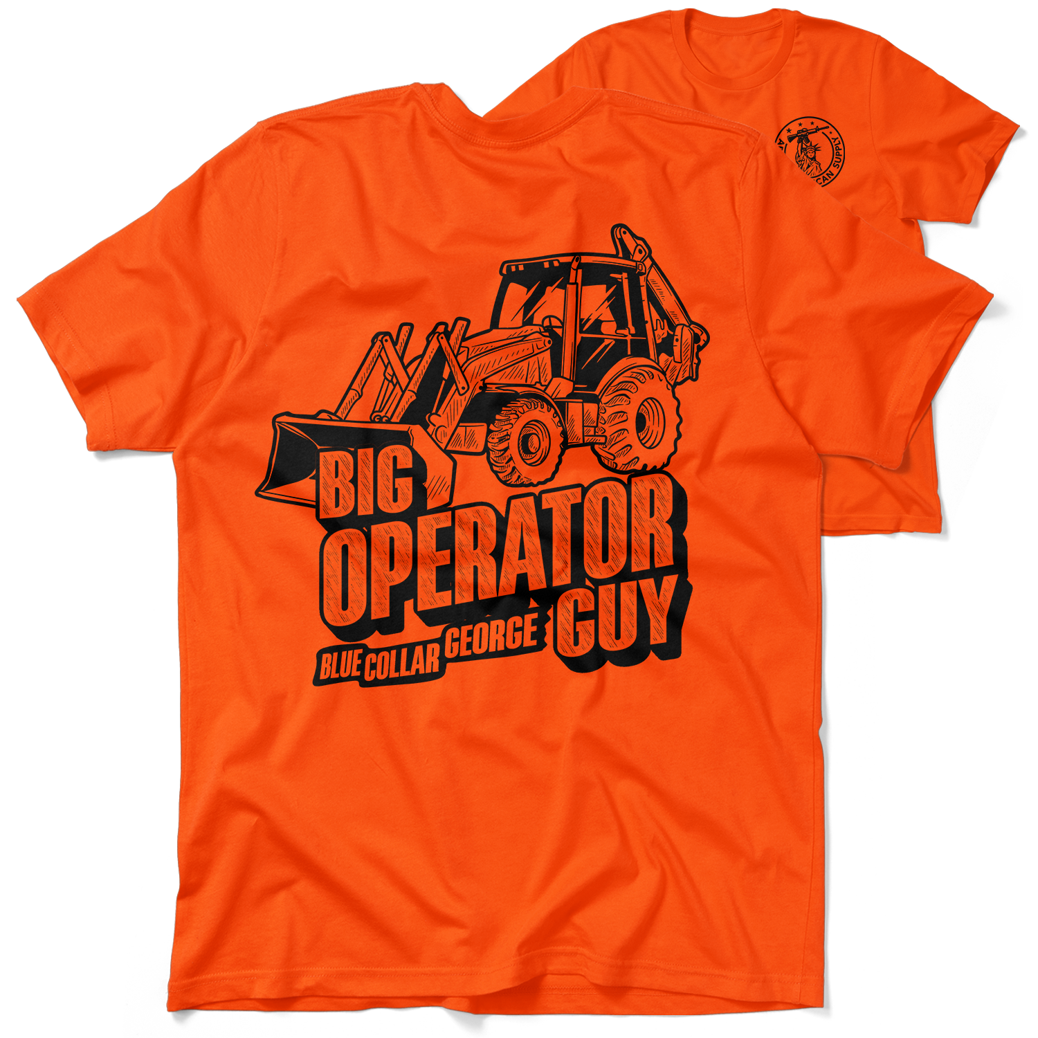 Blue Collar George Big Operator - Safety Orange T-Shirt