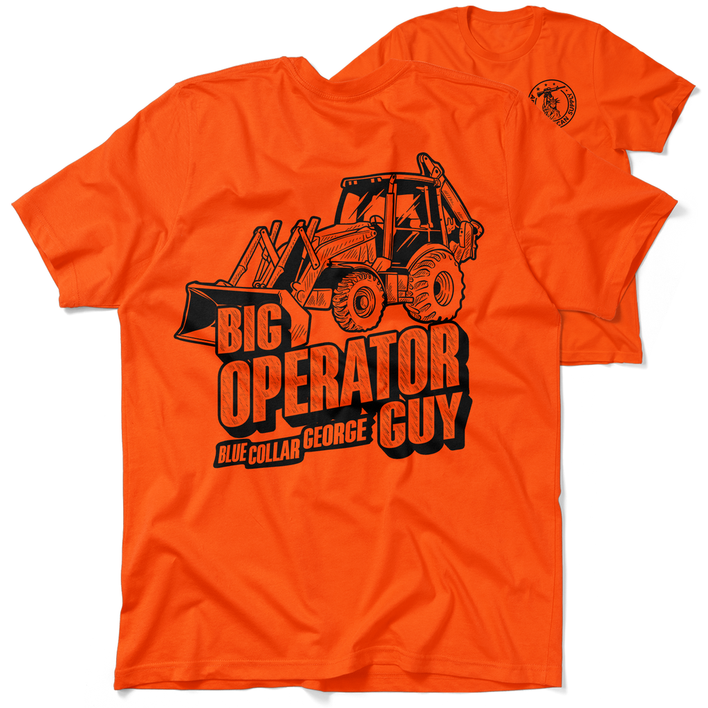 Blue Collar George Big Operator - Safety Orange T-Shirt