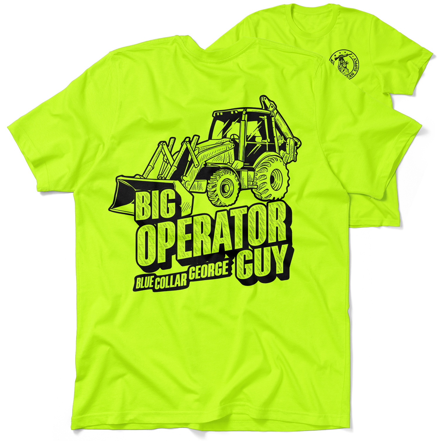 Blue Collar George Big Operator - Safety Yellow T-Shirt