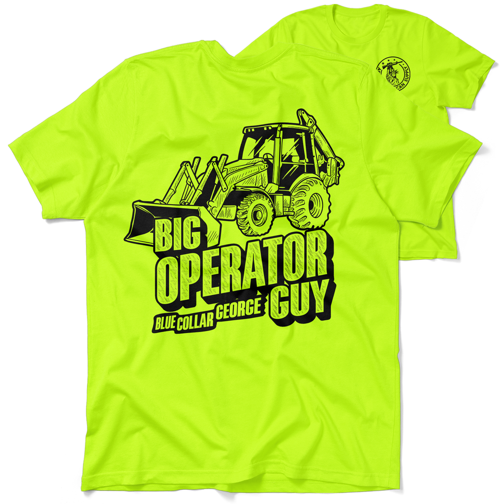 Blue Collar George Big Operator - Safety Yellow T-Shirt