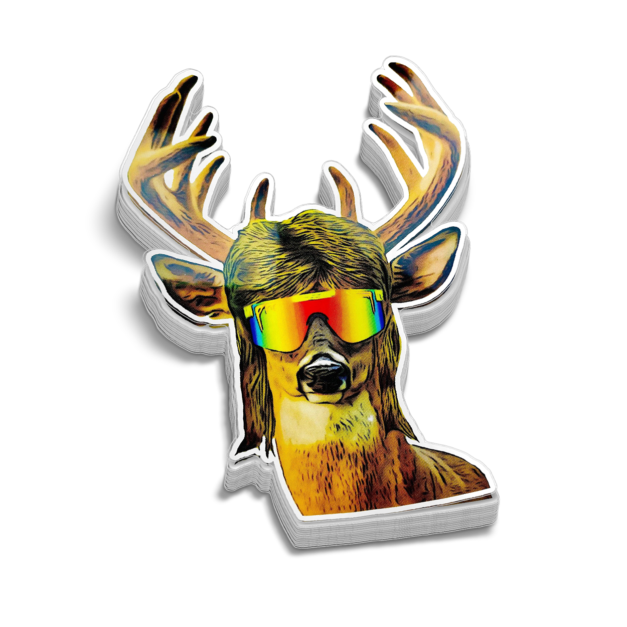 Buck Mullet Hard Hat Decal