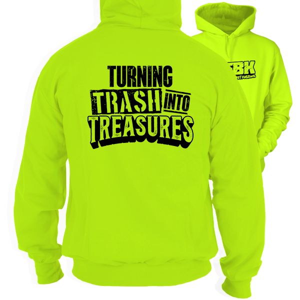 Fun Bucket Kustoms - Trash Into Treasures - Safety Hi-Vis Hoodie Workwear