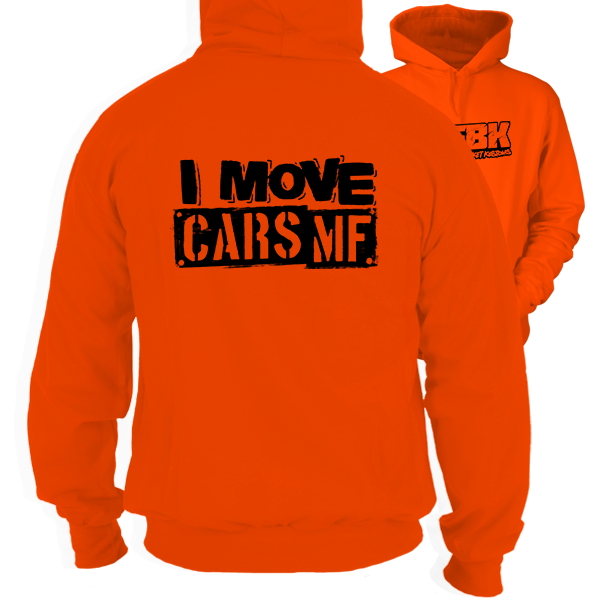 Fun Bucket Kustoms - I Move Cars MF - Safety Hi-Vis Hoodie Workwear