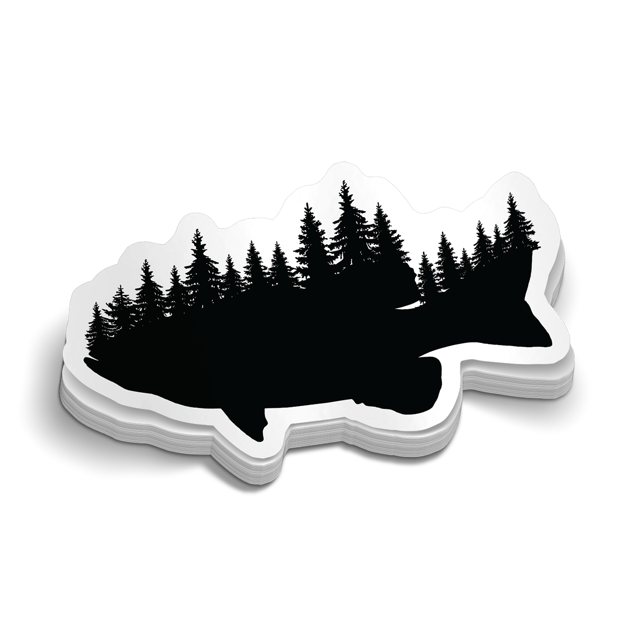 Bass Landscape Hard Hat Decal