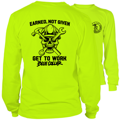 Earned Not Given - Long Sleeve Safety Hi-Vis T-Shirt