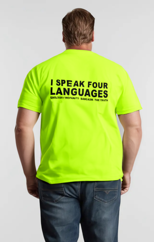 Four Languages - Safety Yellow Hi-Vis T-Shirt