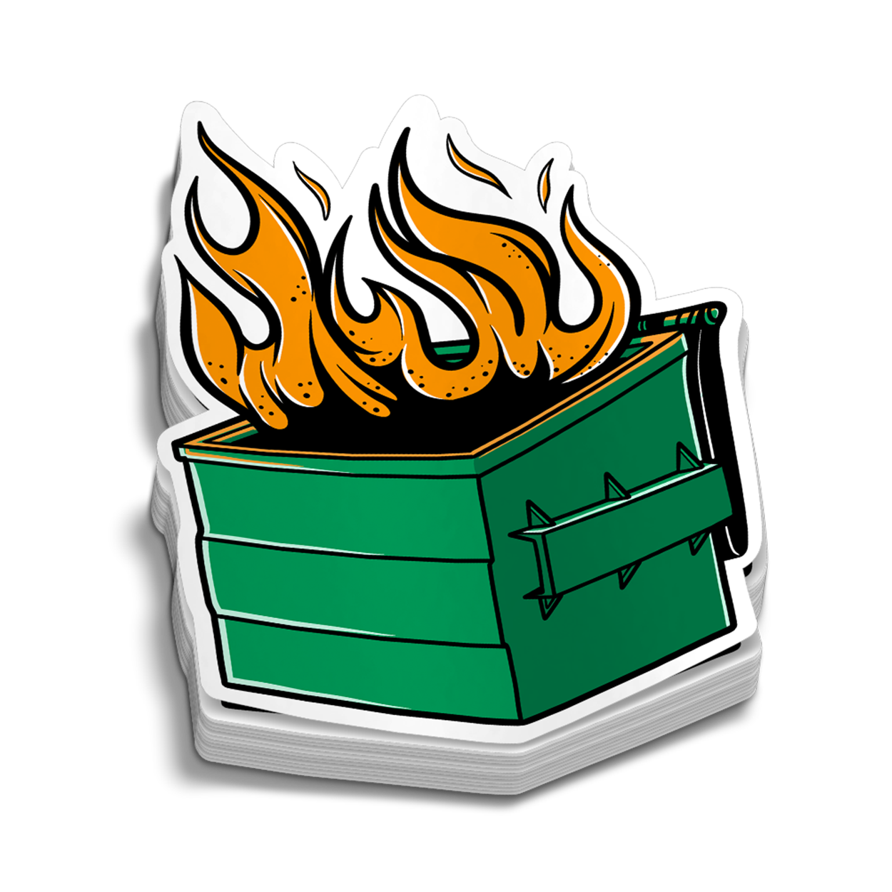 Dumpster Fire Hard Hat Decal