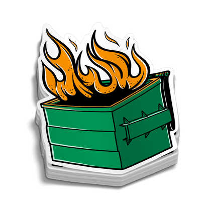 Dumpster Fire Hard Hat Decal