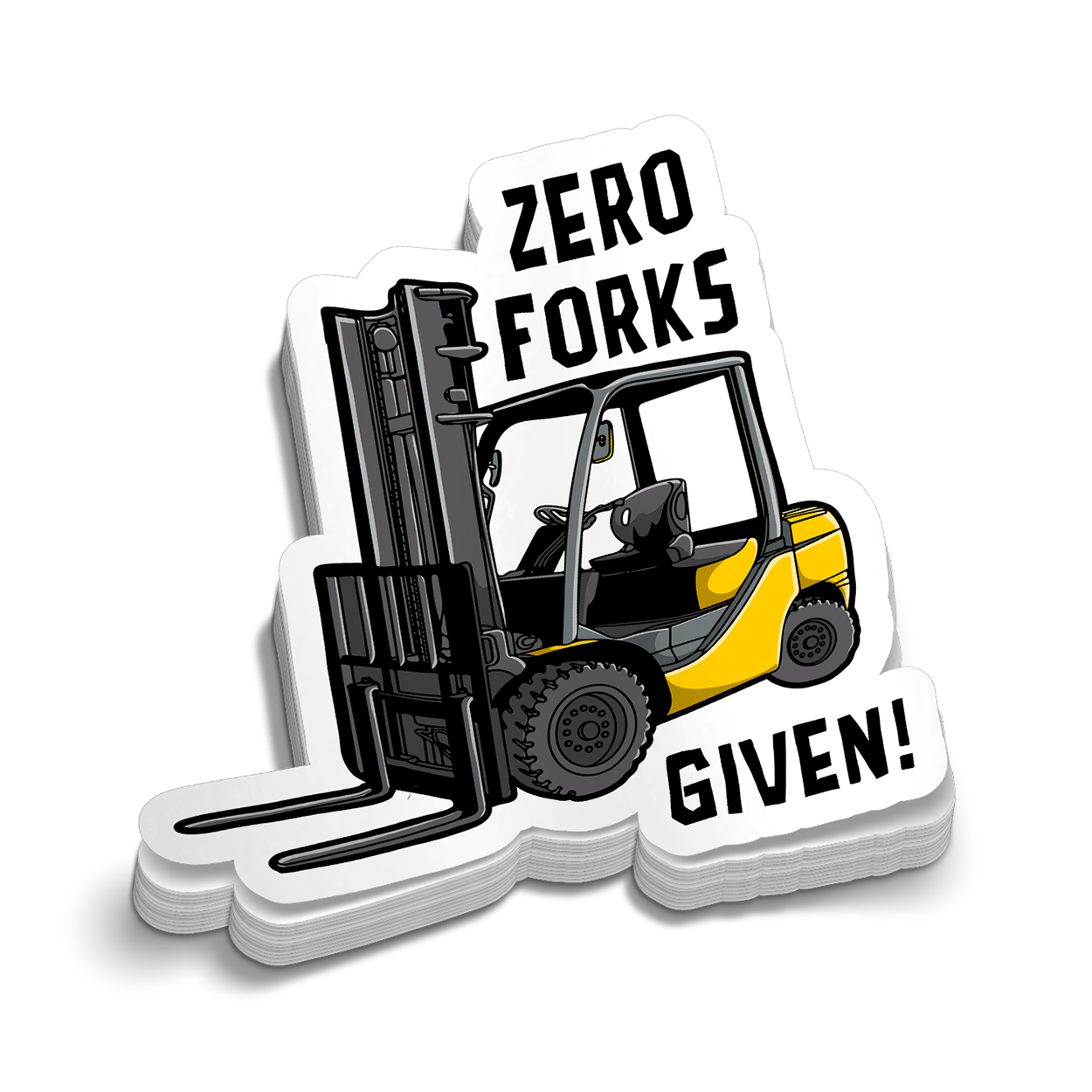 Zero Forks Given - Hard Hat Decal