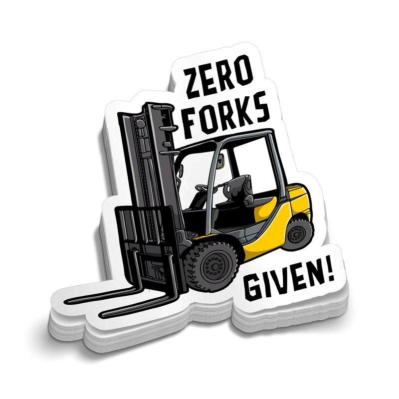 Zero Forks Given - Hard Hat Decal