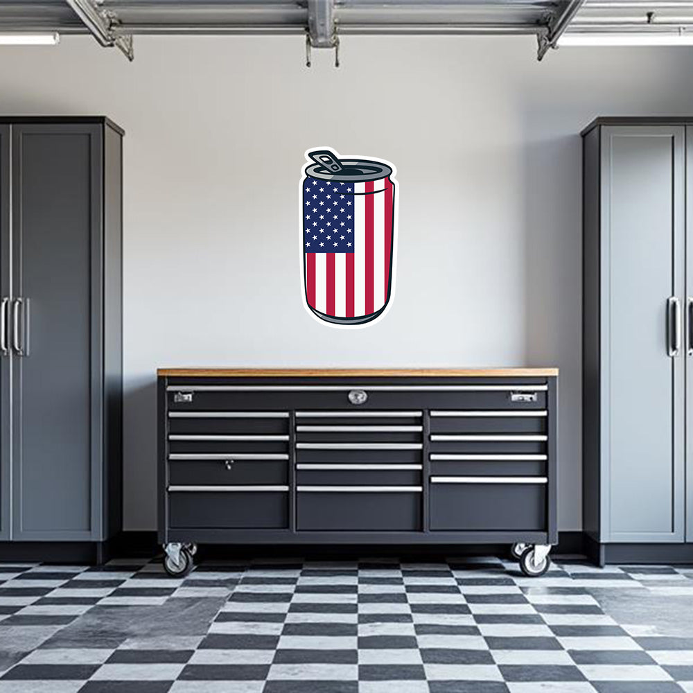 USA Beer Can Garage Wall Decal