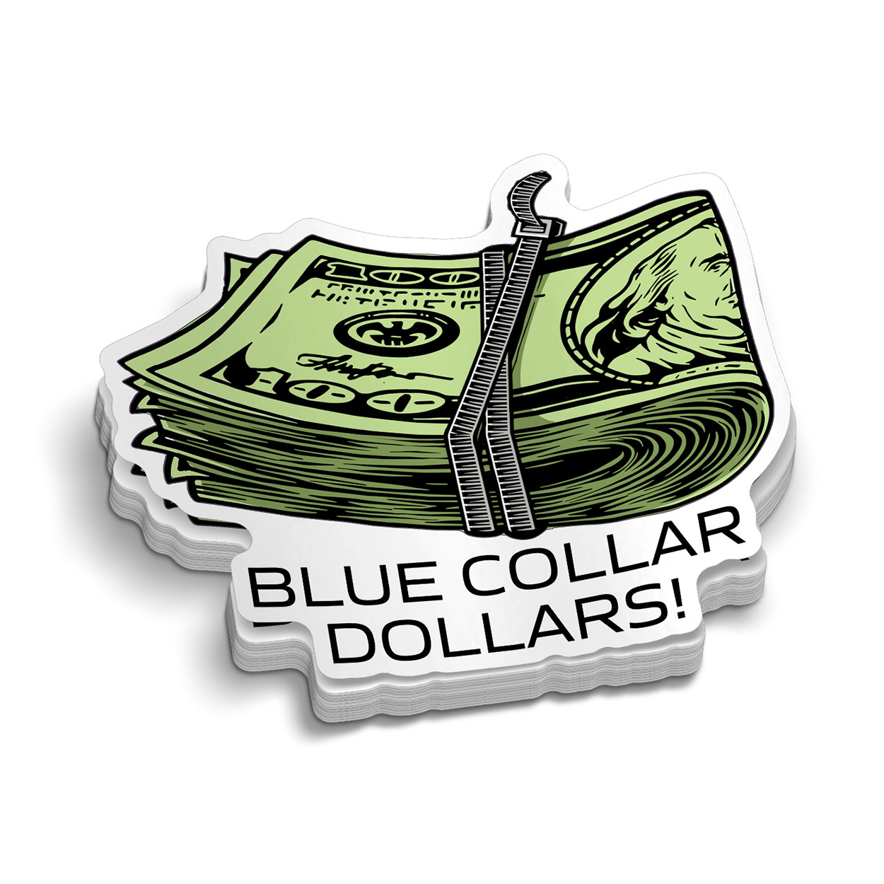 Blue Collar Dollars - Hard Hat Decal