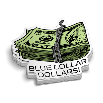 Blue Collar Dollars - Hard Hat Decal