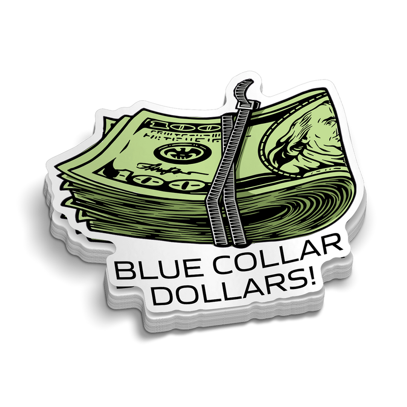 Blue Collar Dollars - Hard Hat Decal