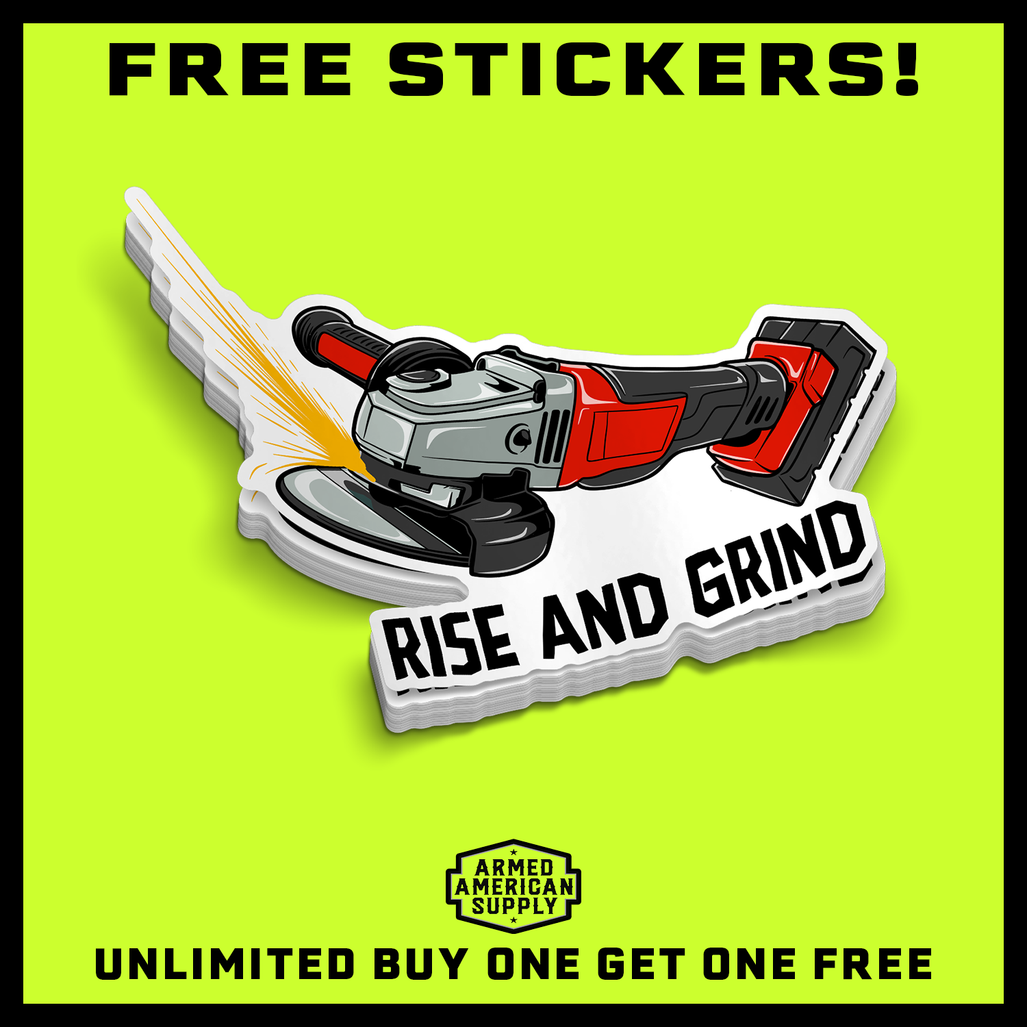 Rise and Grind - Hard Hat Decal