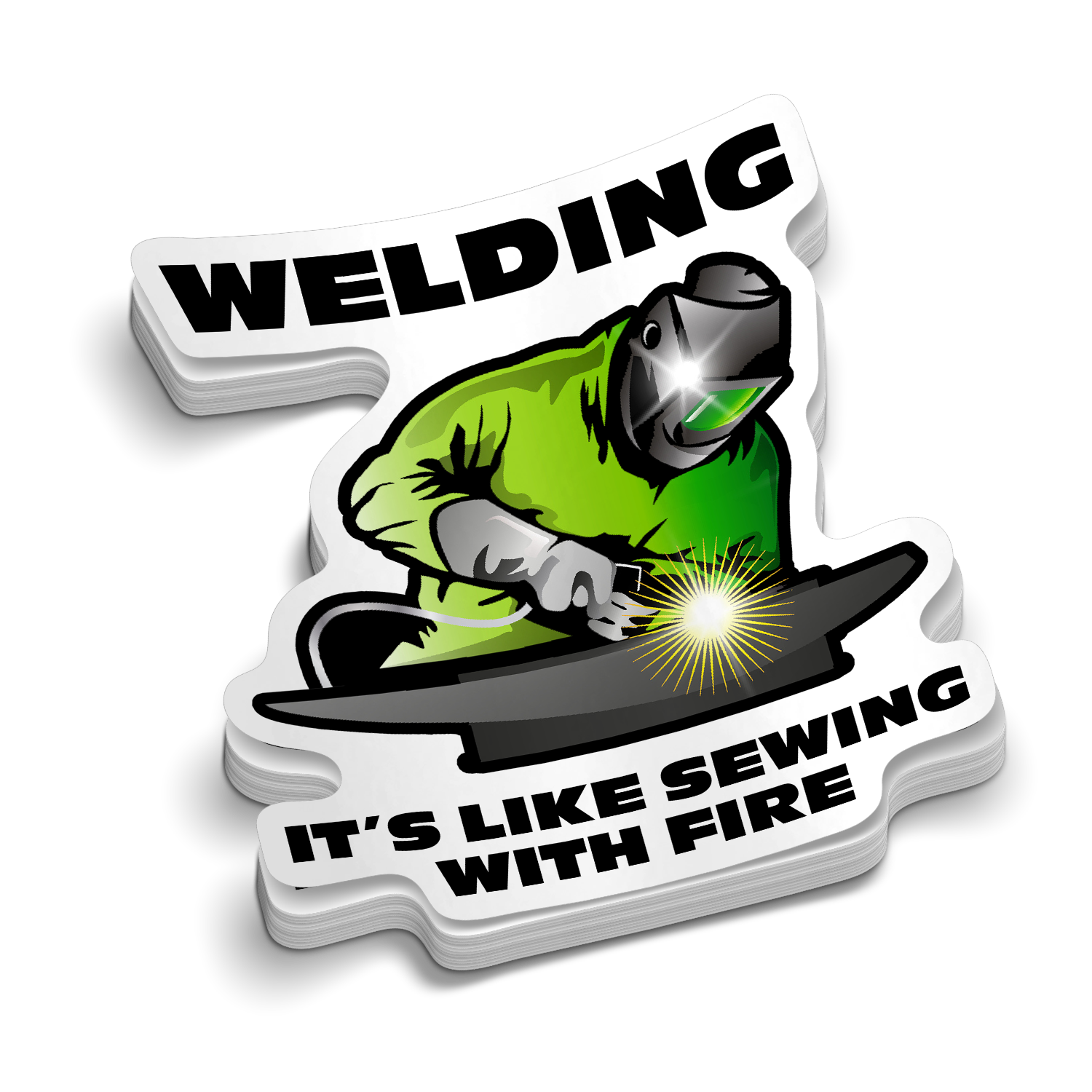 Sewing With Fire  -  Hard Hat Decal