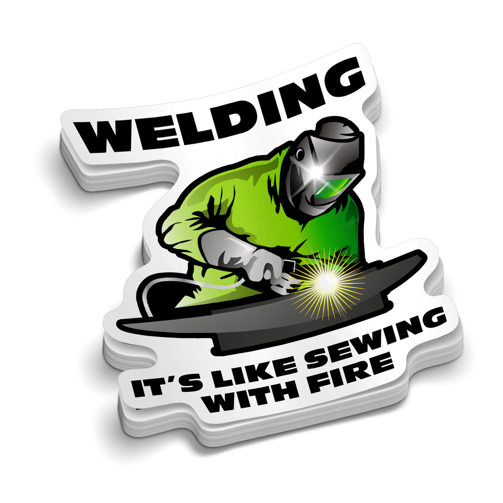 Sewing With Fire  -  Hard Hat Decal