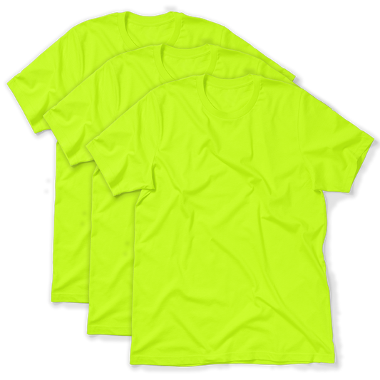 AAS Basics - 3-Pack Safety Yellow Hi-Vis Work Shirt