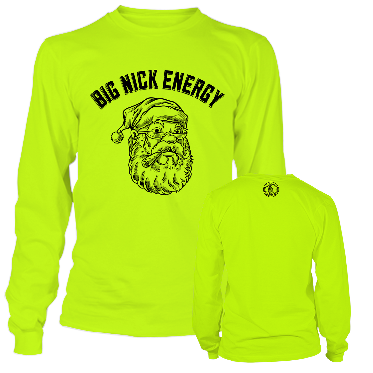 Big Nick Energy - Long Sleeve Safety Yellow Hi-Vis