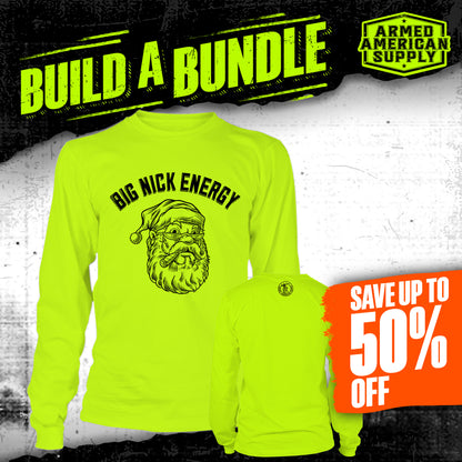 Big Nick Energy - Long Sleeve Safety Yellow Hi-Vis