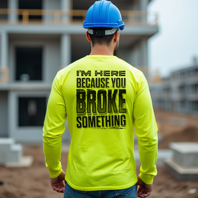 Broke Something - Long Sleeve Hi-Vis T-Shirt