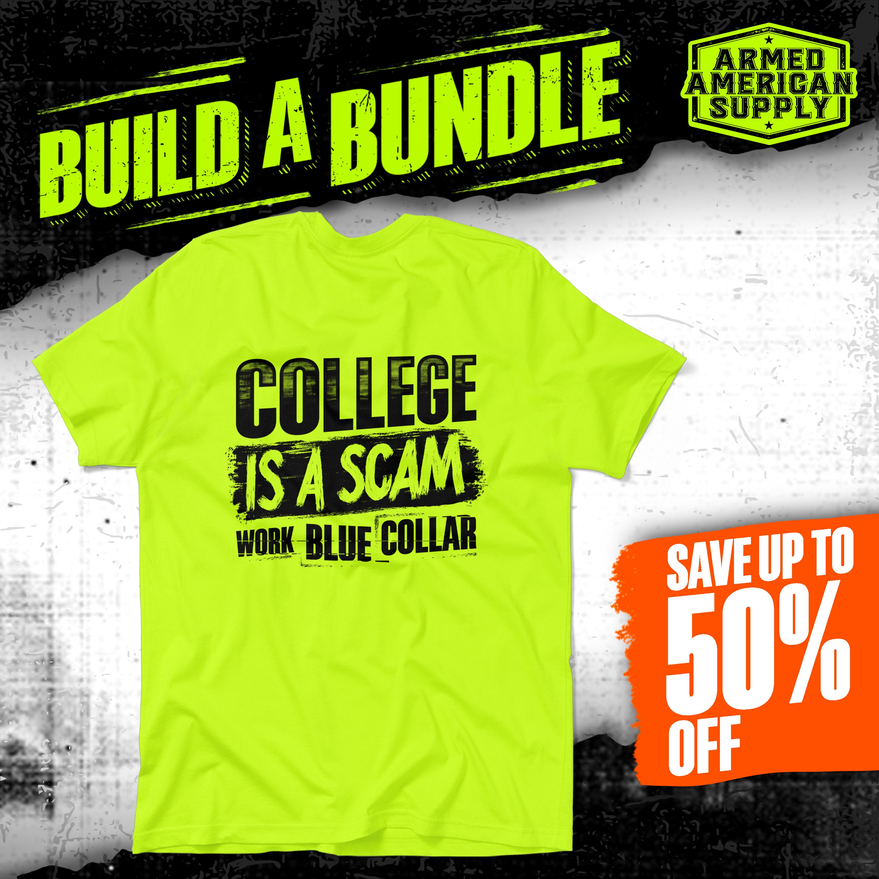 College - Safety Yellow Hi-Vis T-Shirt