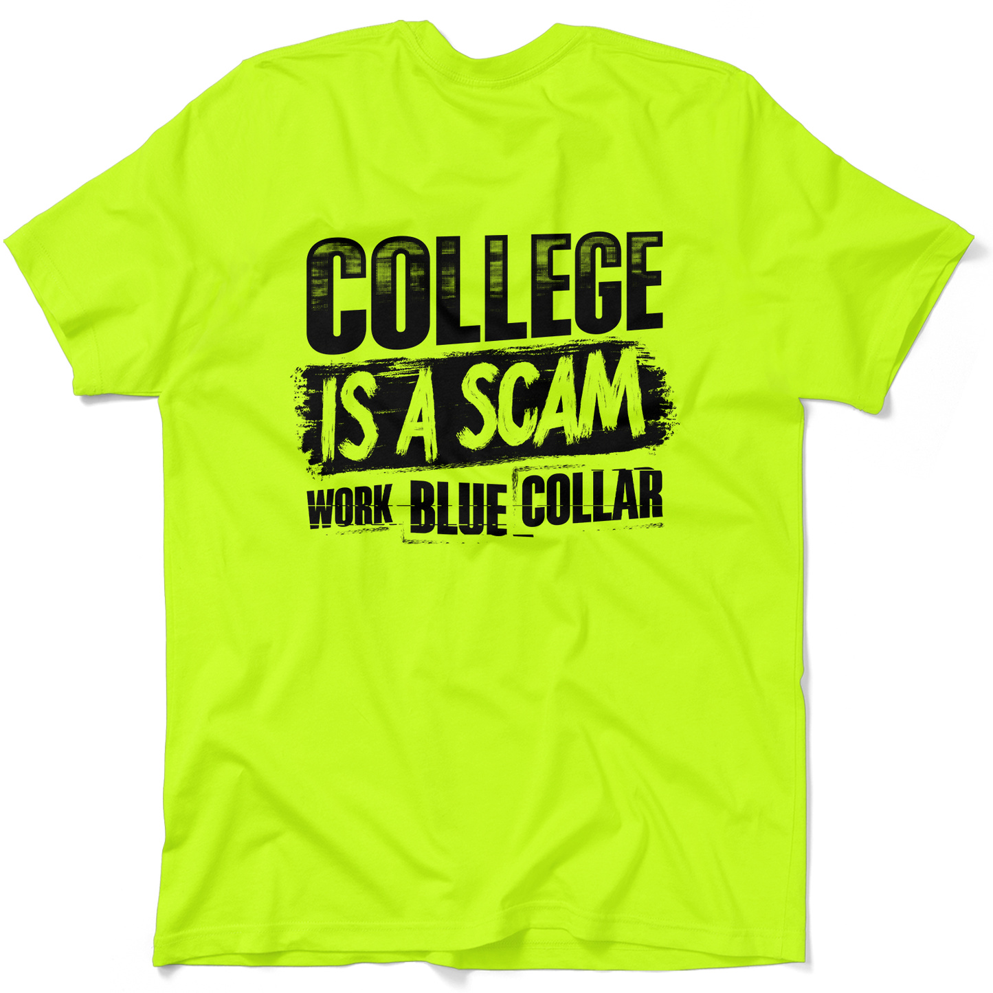 College - Safety Yellow Hi-Vis Pocket T-Shirt