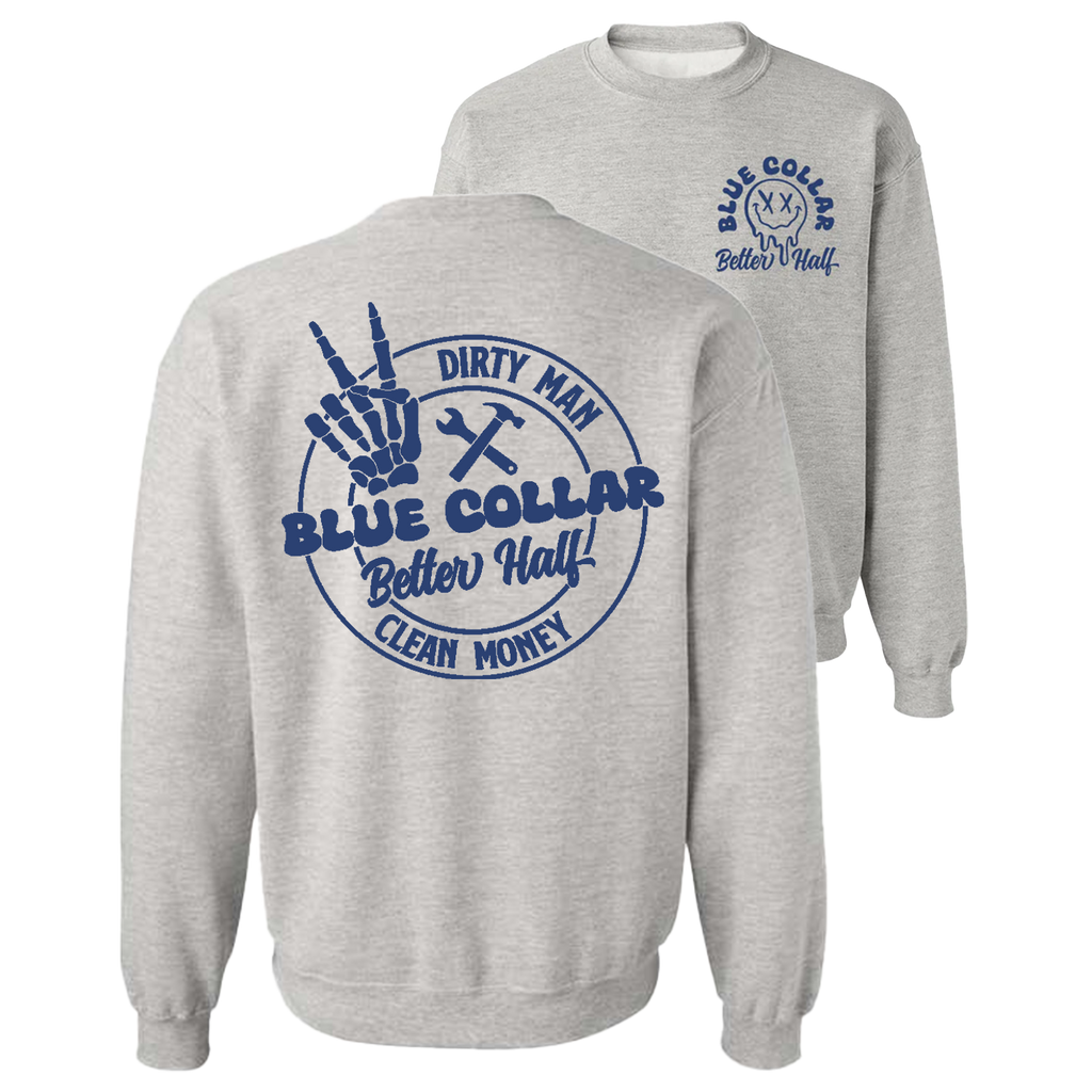 Blue collar sweatshirt sale