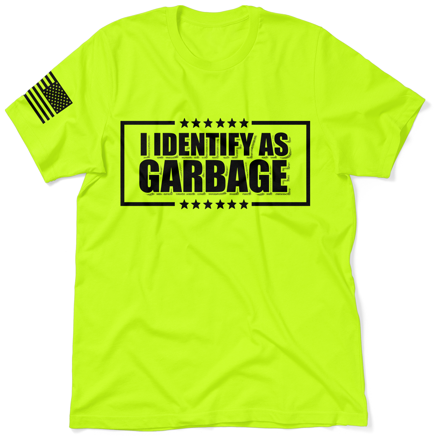 Identify as Garbage - Safety Yellow Hi-Vis T-Shirt