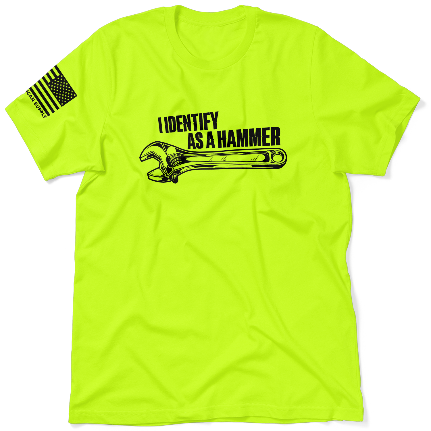 Identify As A Hammer - Safety Yellow T-Shirt