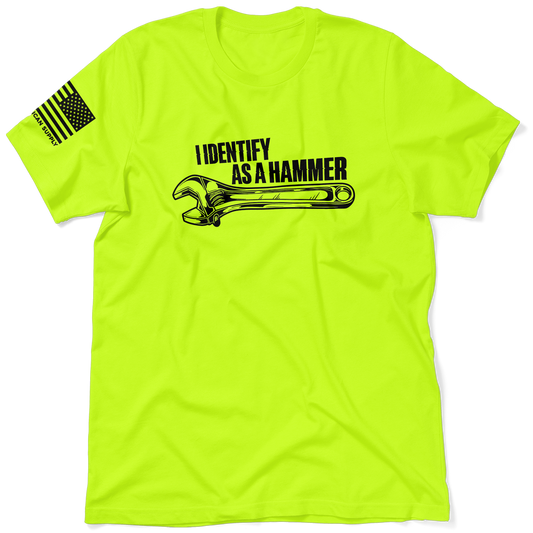 Identify As A Hammer - Safety Yellow T-Shirt